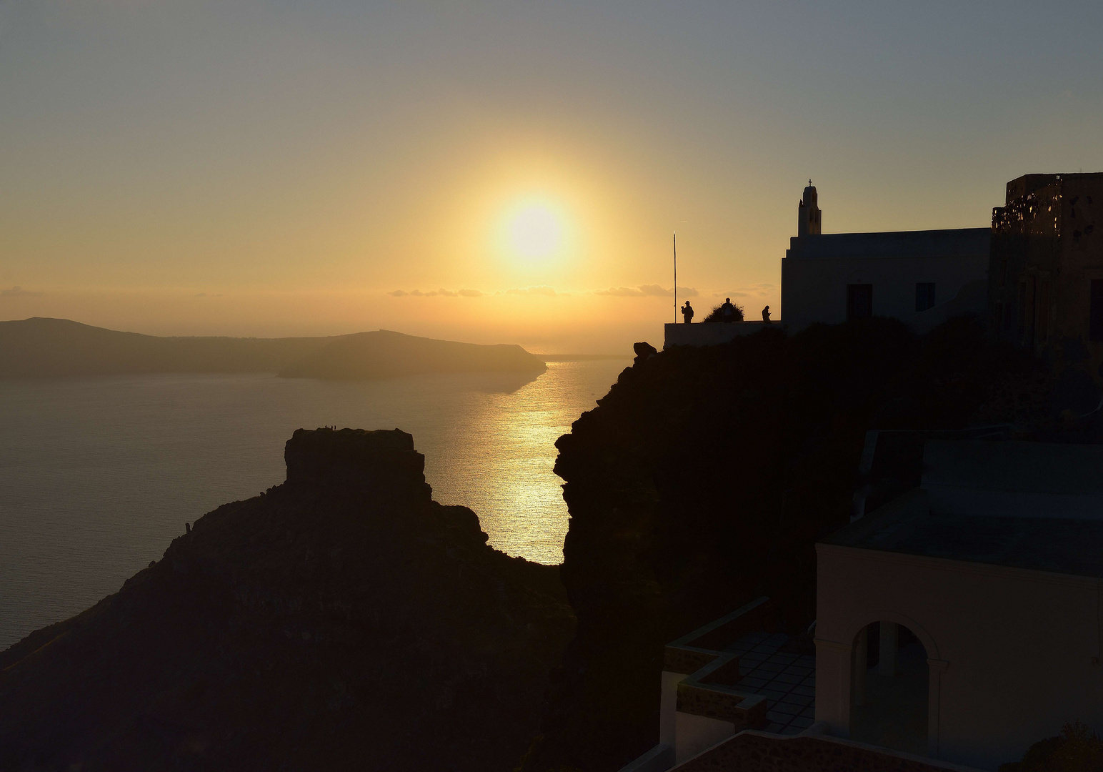 Sonnenuntergang am Skaros - Felsen - Imerovigli im Mai 2014