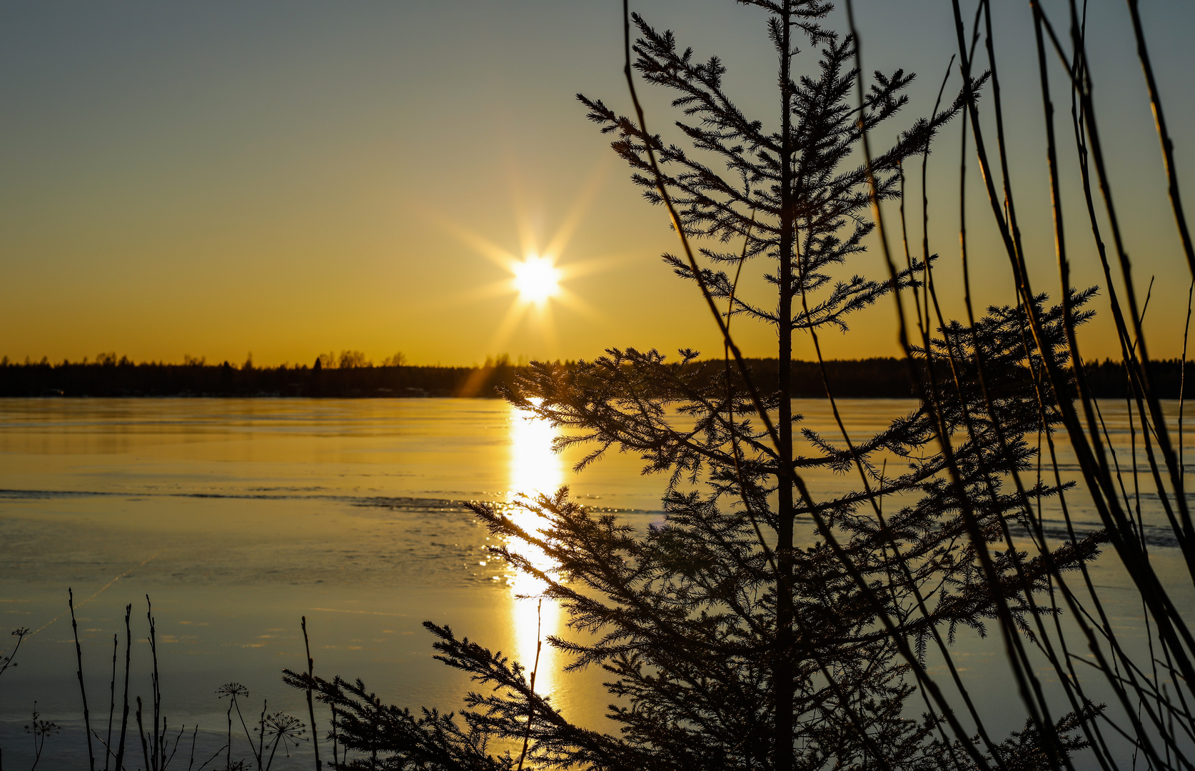 Sonnenuntergang am Skellefteälven