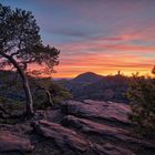 Sonnenuntergang am Slevogtfelsen