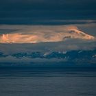 Sonnenuntergang am Snæfellsjökull - gesehen von der Steilküste Látrabjarg