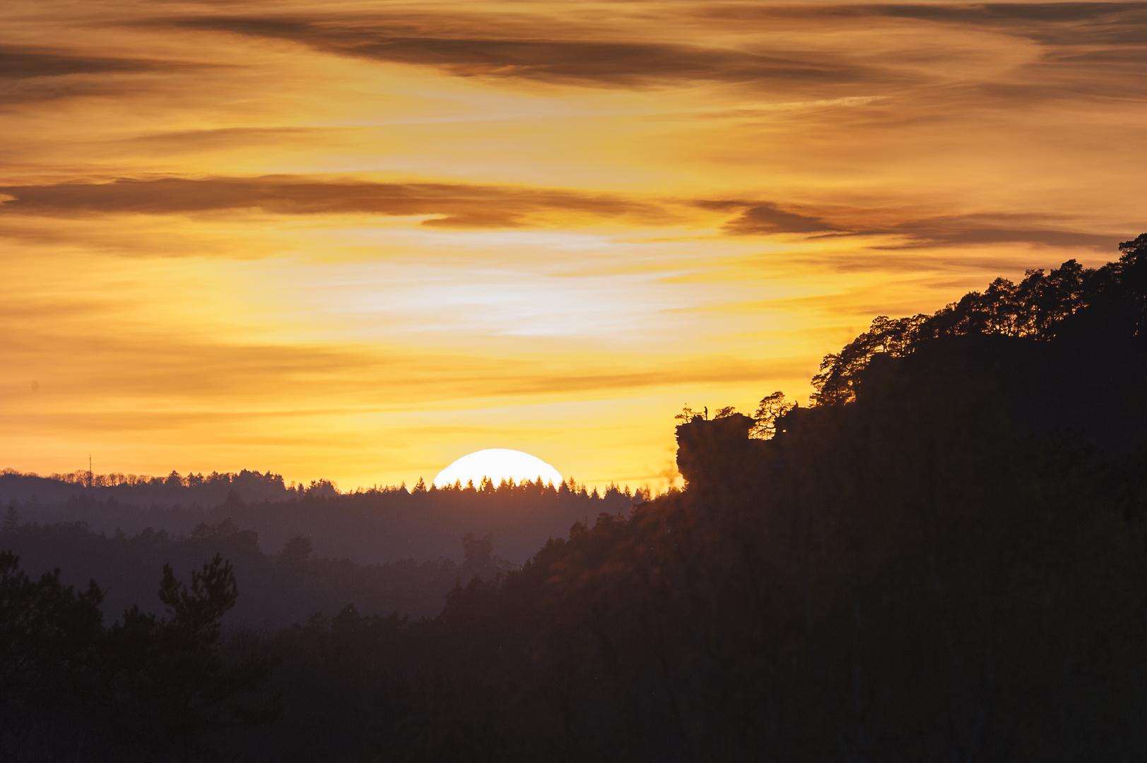 Sonnenuntergang am Sprinzelfelsen