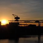 Sonnenuntergang am Stadthafen in Essen