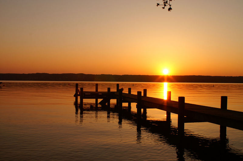 auf see, am Bilder & landschaft, & Starnberger & see, | fotocommunity fluss Foto teich Bild tümpel See bach, Sonnenuntergang