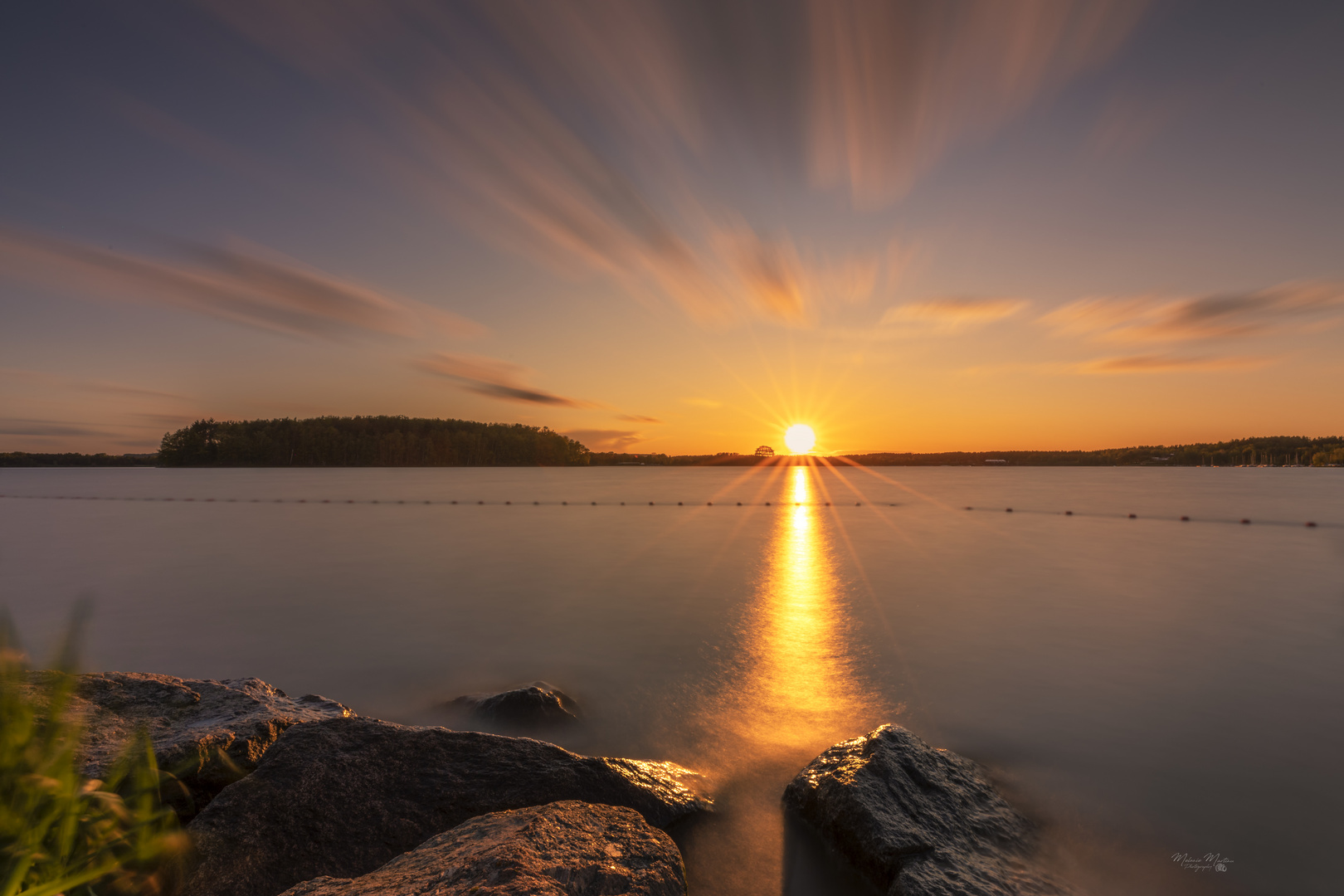 Sonnenuntergang am Steinberger See 