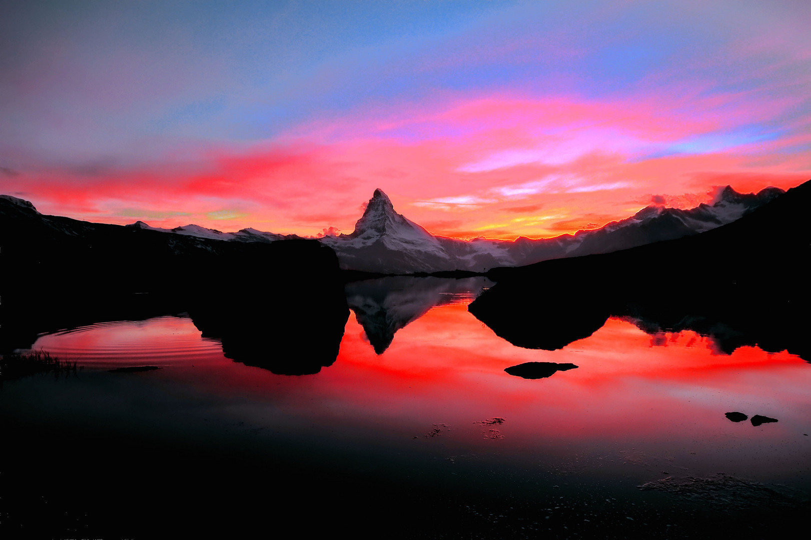 Sonnenuntergang am Stellisee