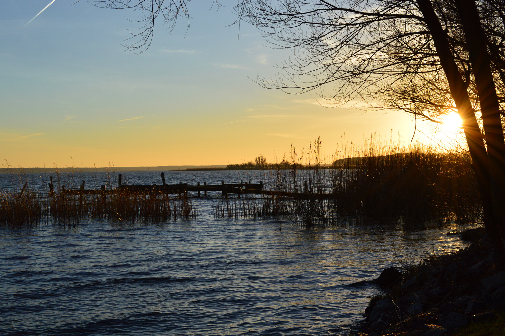 Sonnenuntergang am Stettiner Haff 