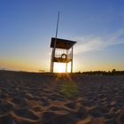 Sonnenuntergang am Strand.