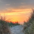 Sonnenuntergang am Strand auf Langegoog