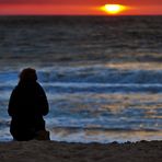 Sonnenuntergang am Strand bei Domberg in Holland