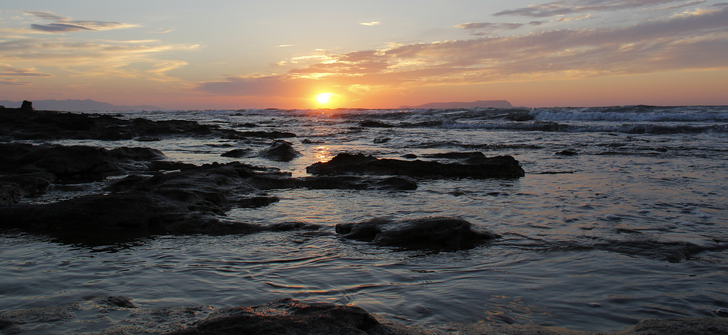 Sonnenuntergang am Strand bei Hersonissos / Kreta