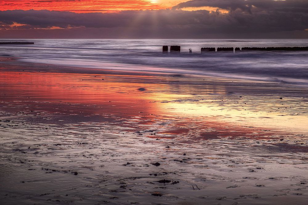 Sonnenuntergang am Strand bei Kampen