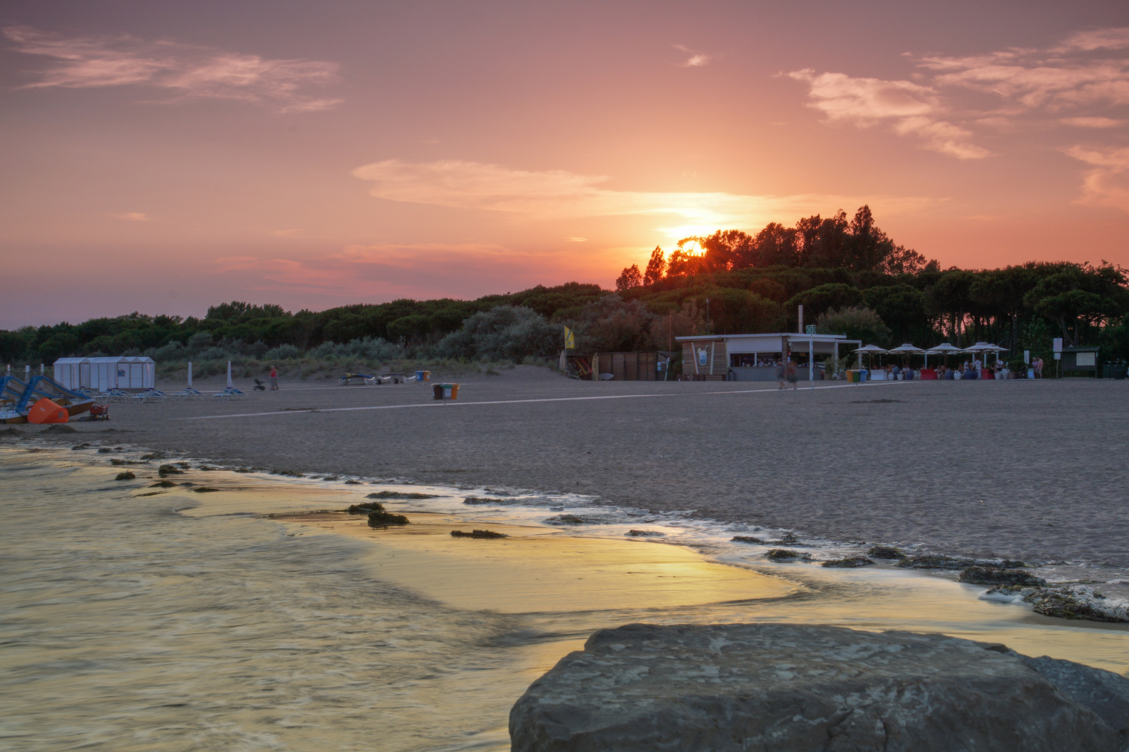 Sonnenuntergang am Strand des Union Lido
