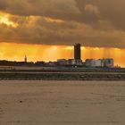 Sonnenuntergang am Strand in Flandern