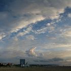 Sonnenuntergang am Strand in Warnemünde