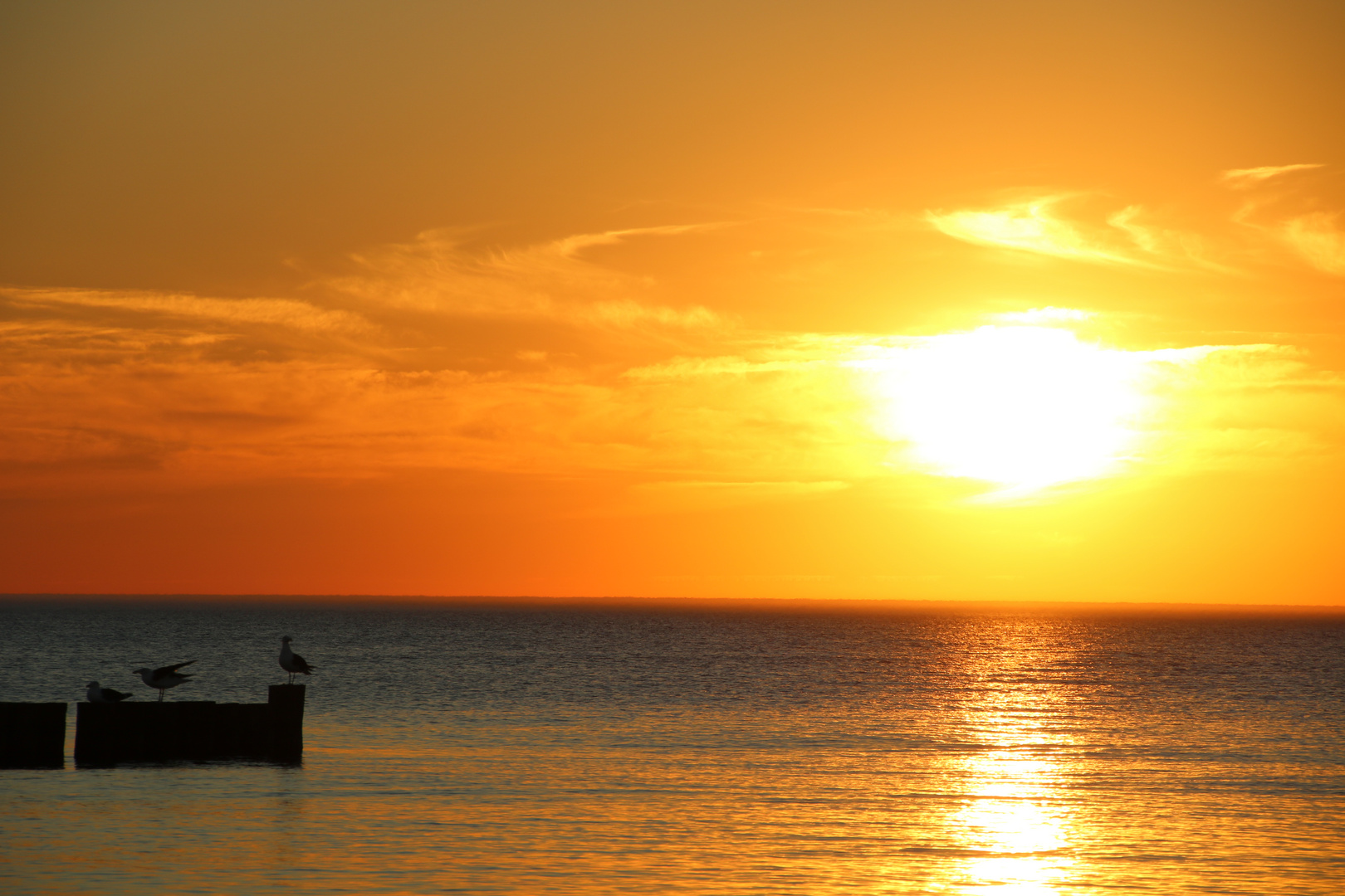 Sonnenuntergang am Strand von Ahrenshoop