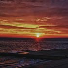 Sonnenuntergang am Strand von Borkum