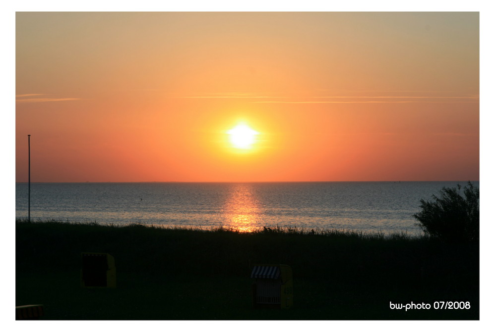 Sonnenuntergang am Strand von Cuxhaven