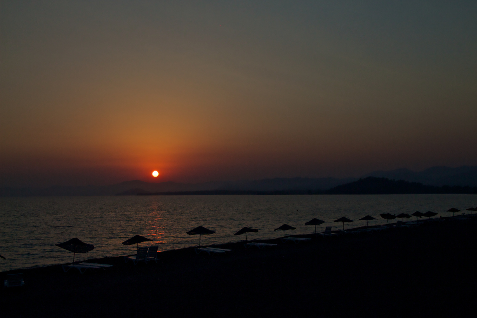 Sonnenuntergang am Strand von Fethiye