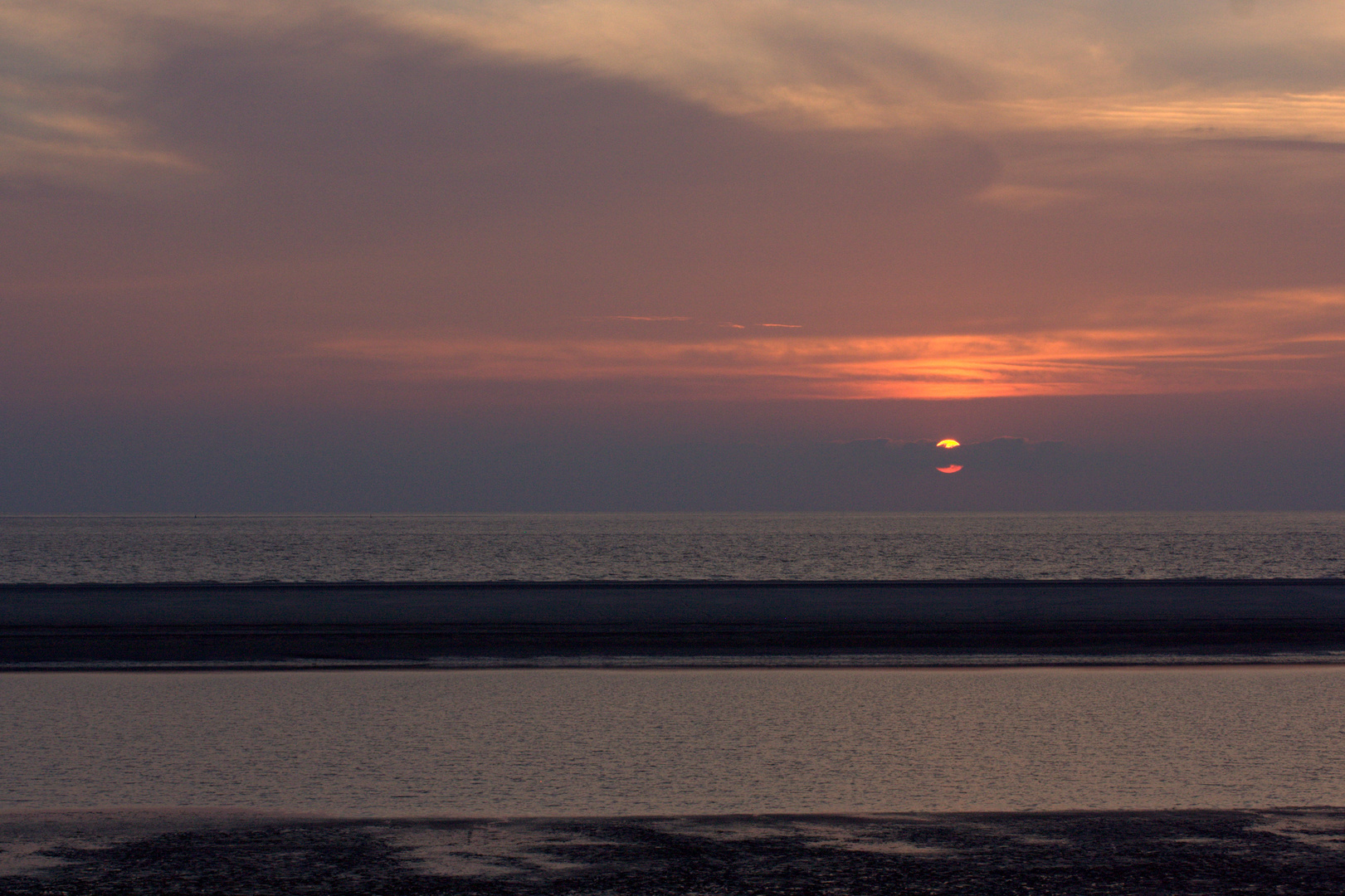 Sonnenuntergang am Strand von Langeoog