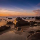 Sonnenuntergang am Strand von Melvaig, Schottland