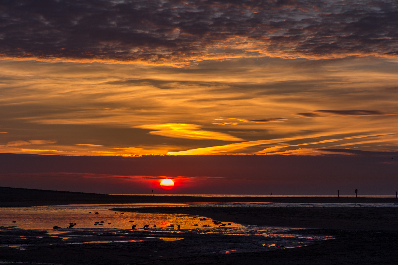 Sonnenuntergang am Strand von Nieuwvliet