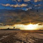 Sonnenuntergang am Strand von Ostende