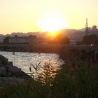 Sonnenuntergang am Strand von Porto Empedocle , Agrigent ( Kaos )