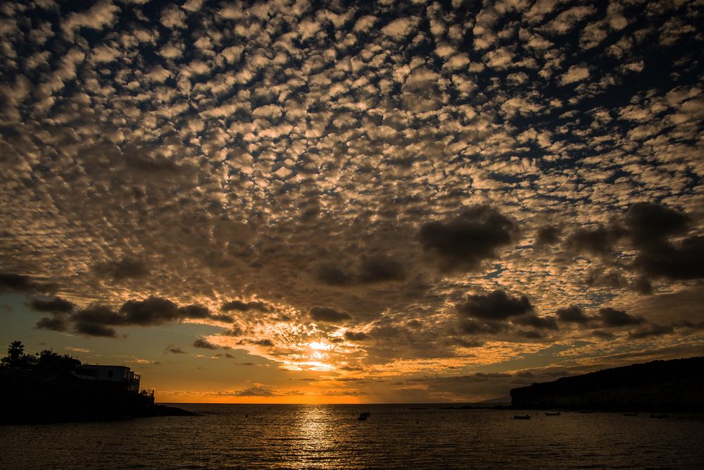 Sonnenuntergang am Strand von  Puertito I, Teneriffa