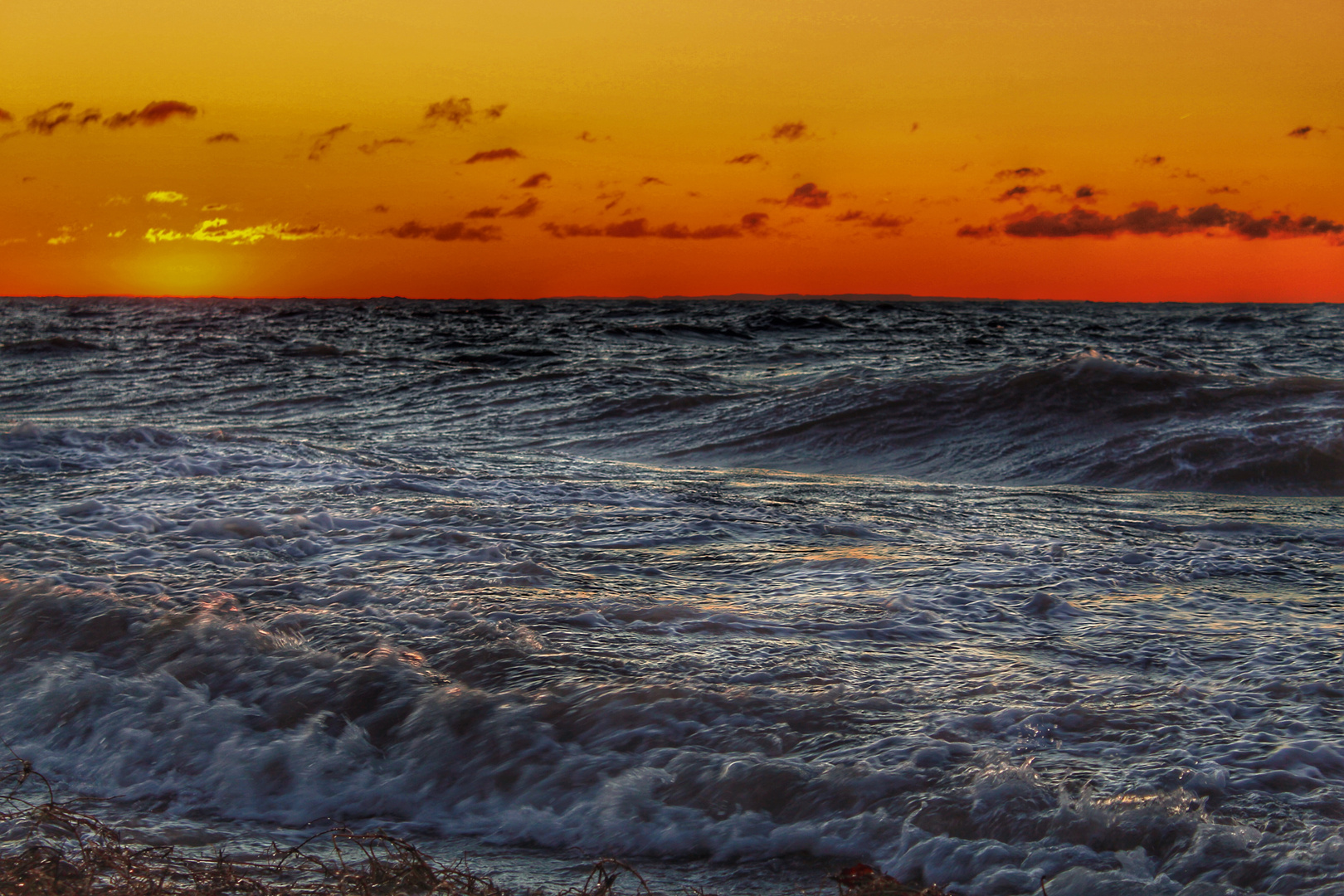 Sonnenuntergang am Strand von Püttsee