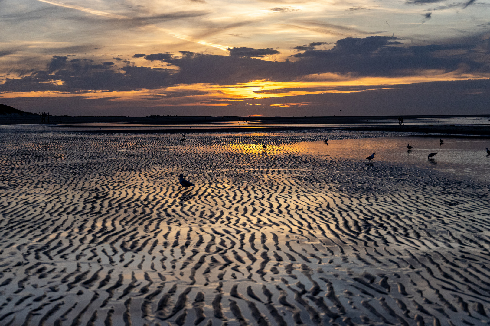 Sonnenuntergang am Strand von Renesse