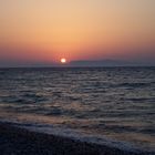 Sonnenuntergang am Strand von Rhodos