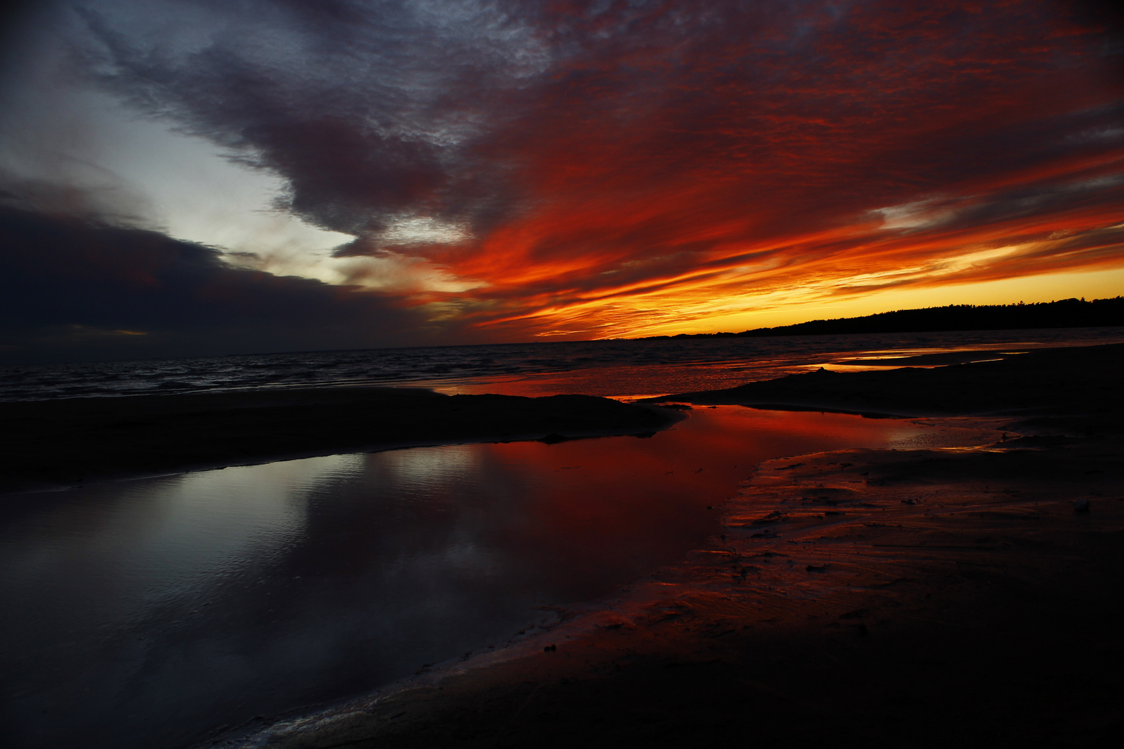 Sonnenuntergang am Strand von Söne am Vänern