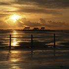 Sonnenuntergang am Strand von St. Peter Ording