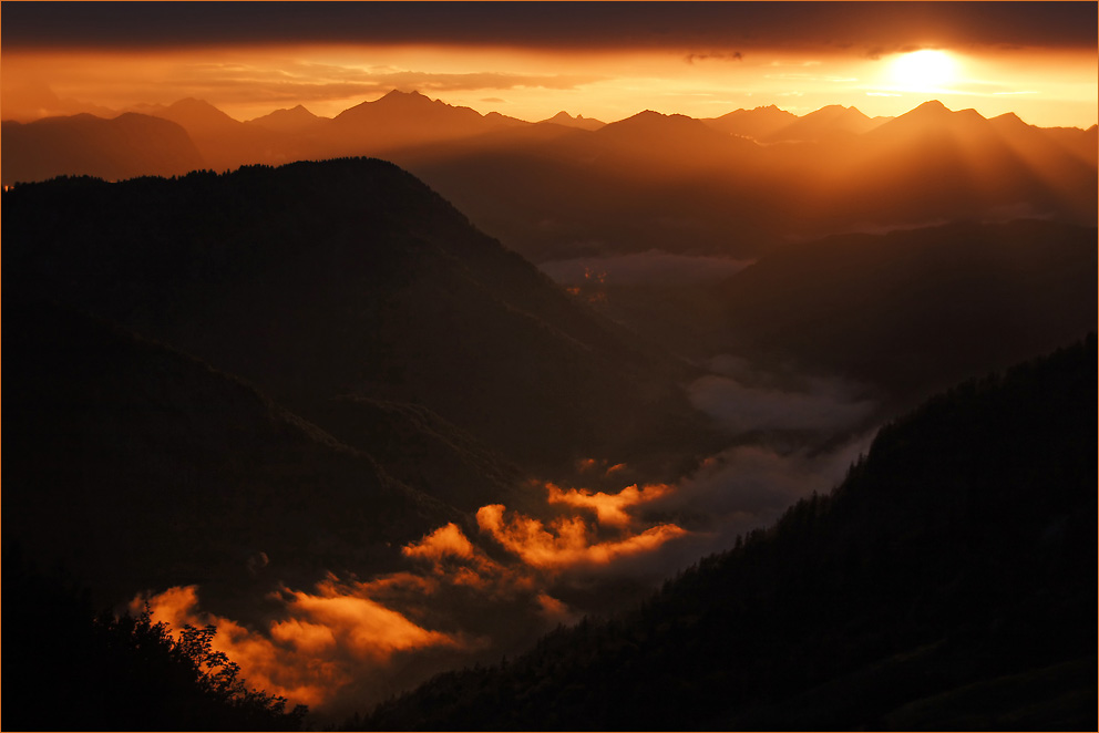 Sonnenuntergang am Stripsenjoch