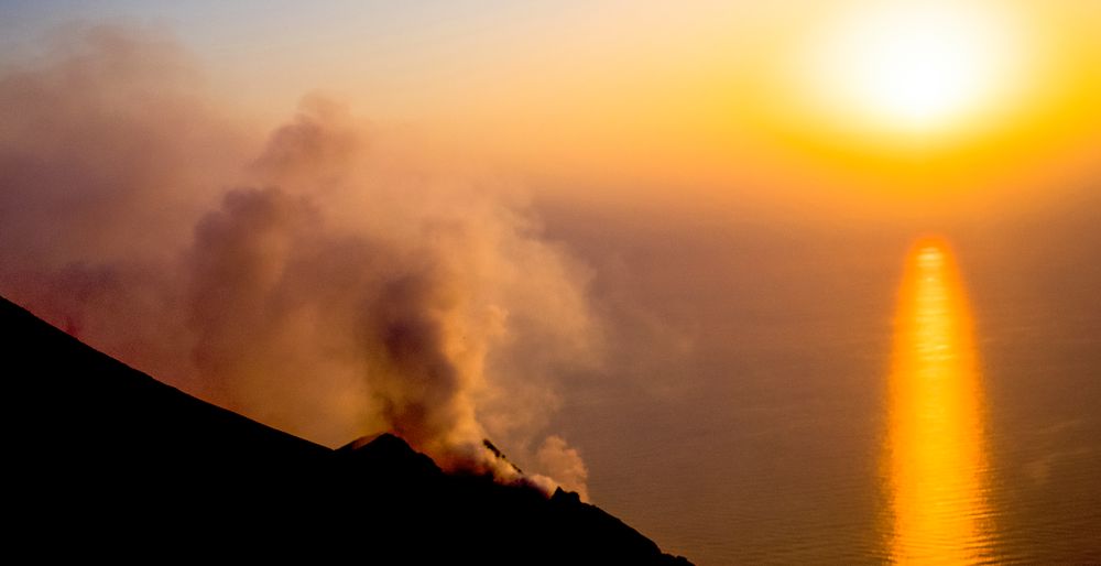 Sonnenuntergang am Stromboli