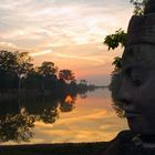 Sonnenuntergang am Südtor von Angkor Thom