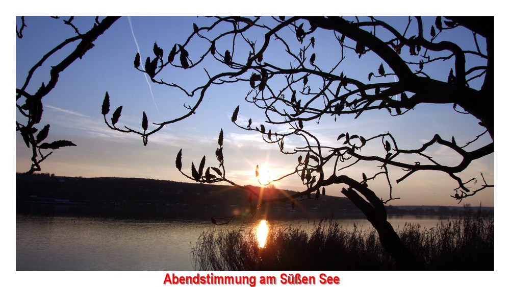 Sonnenuntergang am Süßen See in Seeburg