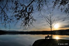 Sonnenuntergang am Tachinger See