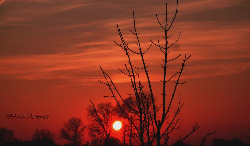 Sonnenuntergang am Tages des Vollmondes