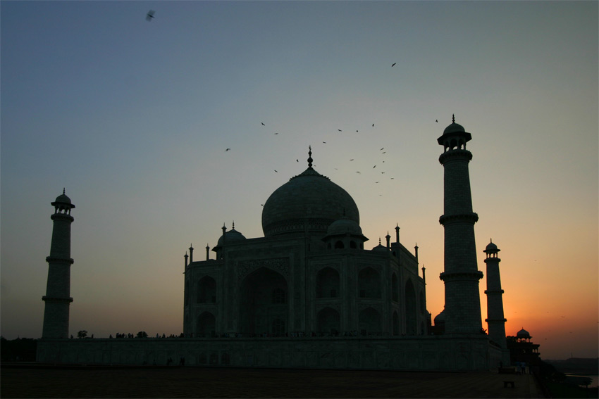 Sonnenuntergang am Taj Mahal