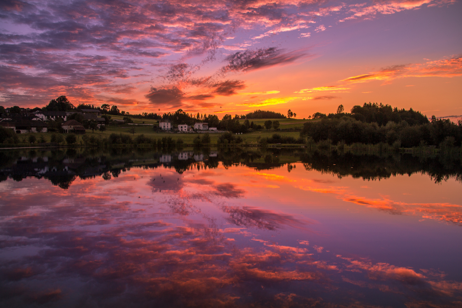 Sonnenuntergang am Teich