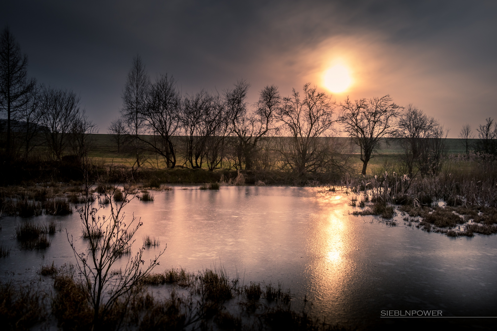 Sonnenuntergang am Teich