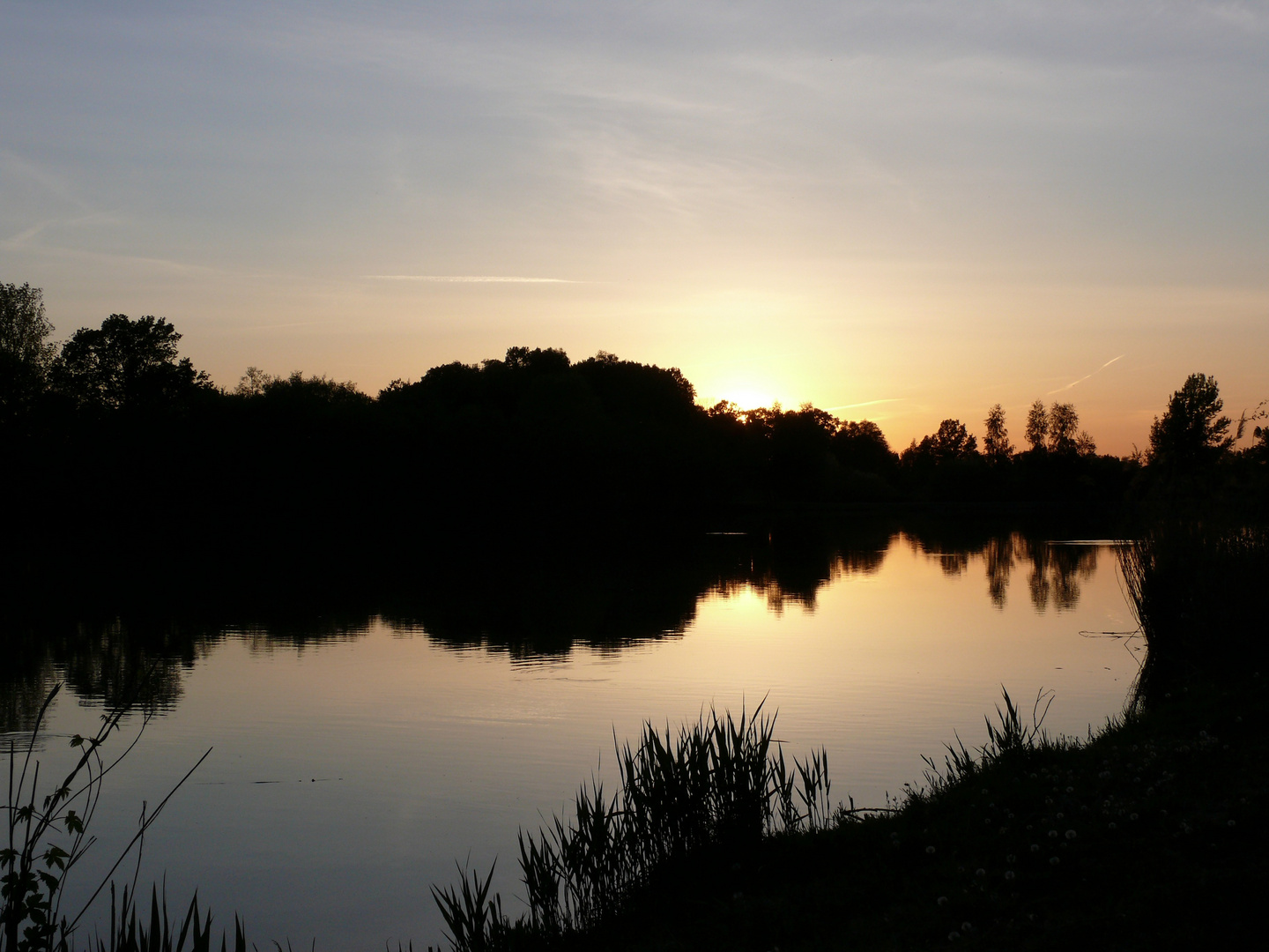 Sonnenuntergang am Teich