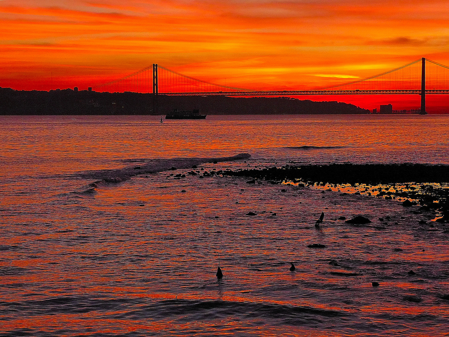 Sonnenuntergang am Tejo