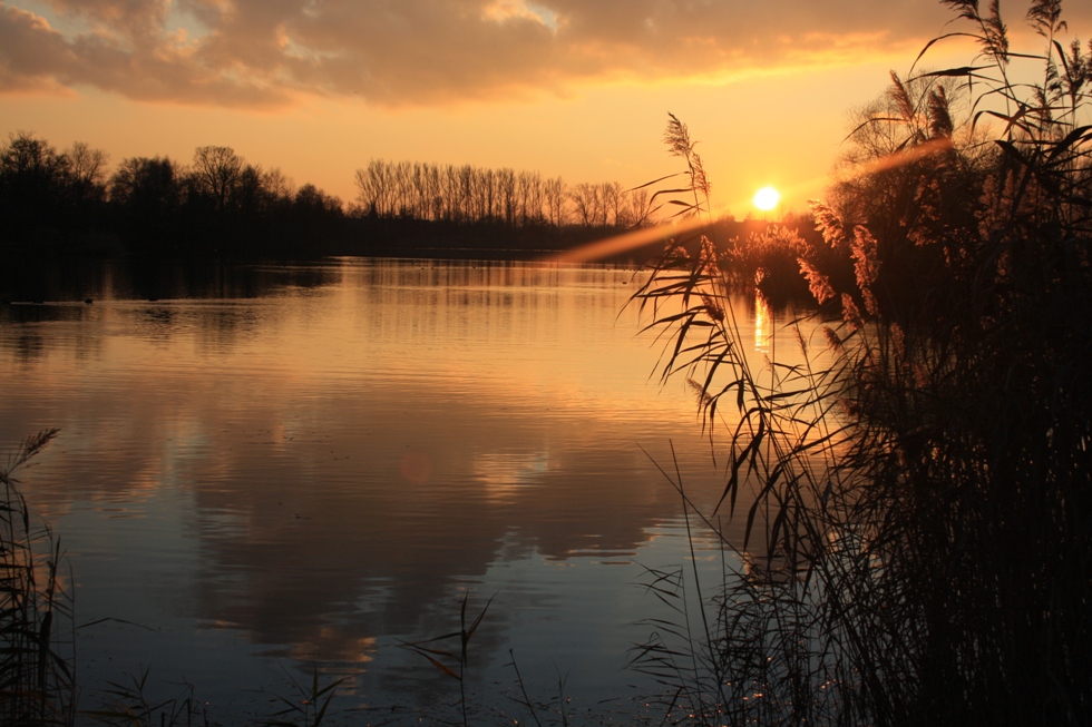 Sonnenuntergang am Thielenburger See.