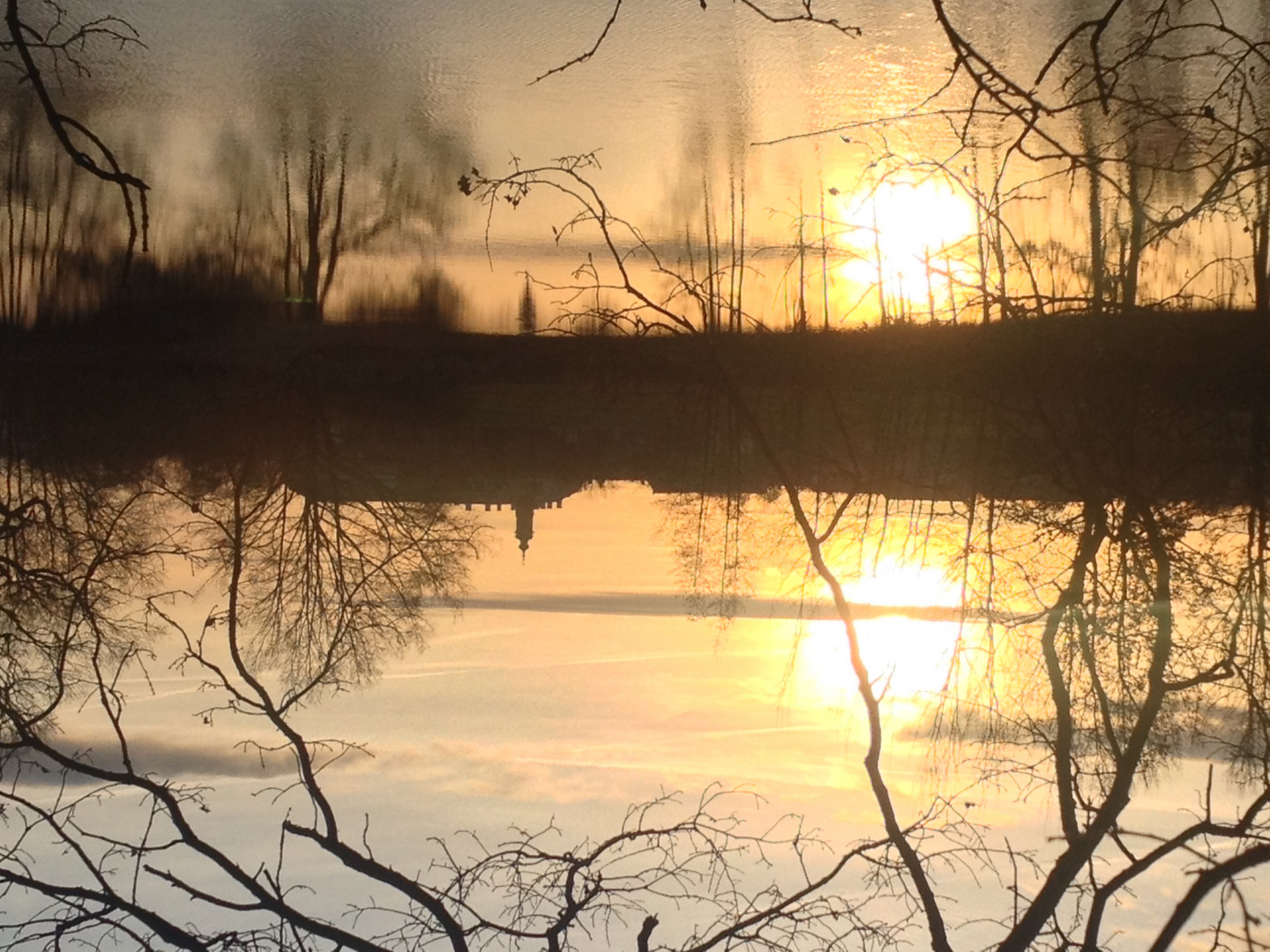 Sonnenuntergang am Tiefen Teich