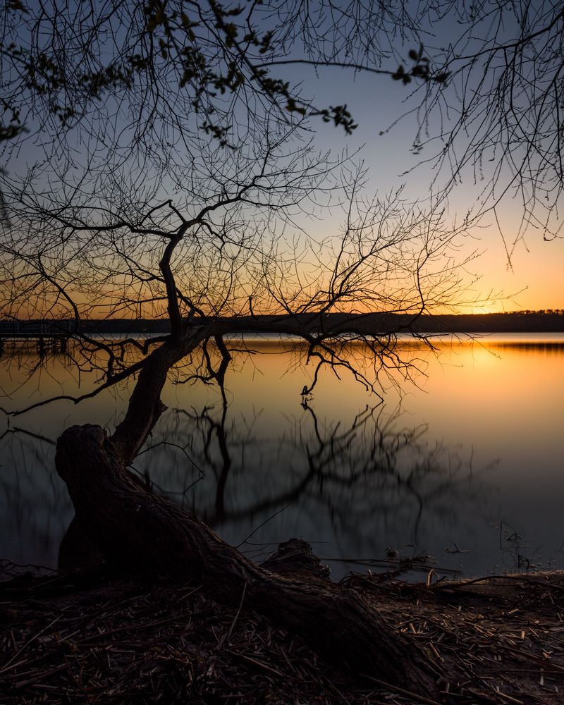 Sonnenuntergang am Tollensesee