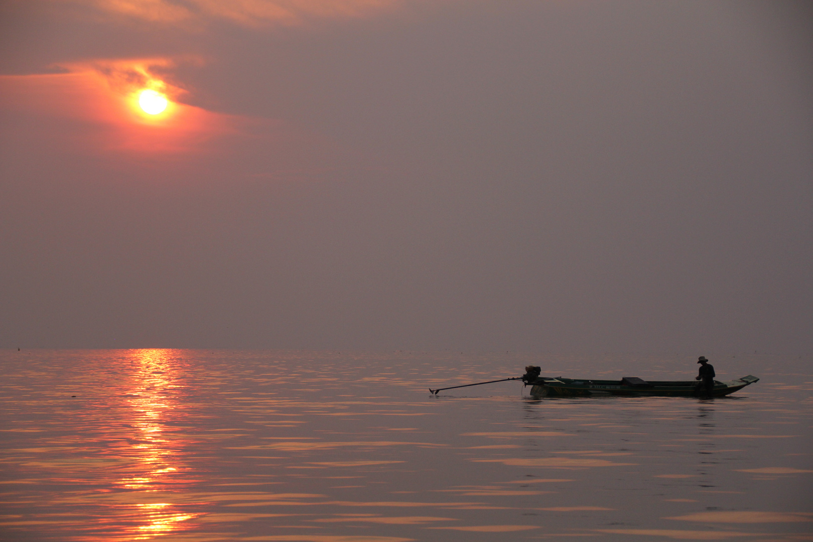 Sonnenuntergang am Tonle Sap