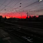 Sonnenuntergang am Traunsteiner Bahnhof