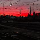Sonnenuntergang am Traunsteiner Bahnhof